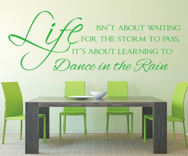 Wandtattoo Spruch | Life isn´t about waiting for the storm to pass, it´s about learning to Dance in the Rain. | 2