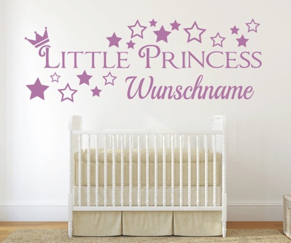Wandtattoo | Little Princess mit Wunschname für das Kinderzimmer | 5 | günstig kaufen.