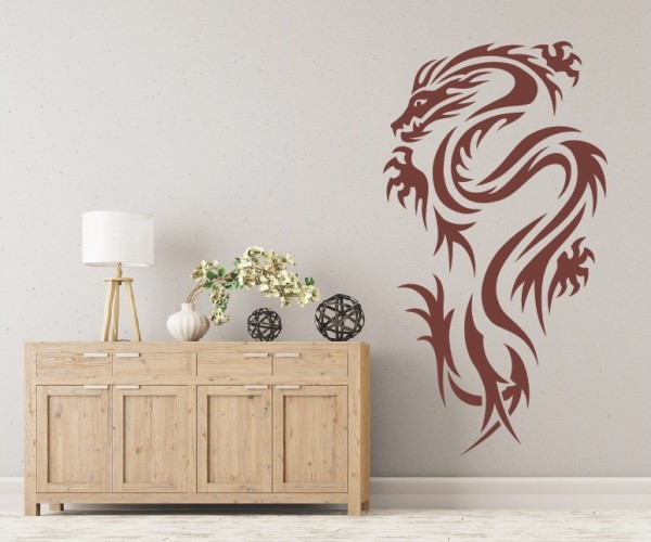 Wandtattoo Chinesische Drachen | Eine tolle fernöstliche Kunst aus China an der Wand | 32 | ✔Made in Germany  ✔Kostenloser Versand DE