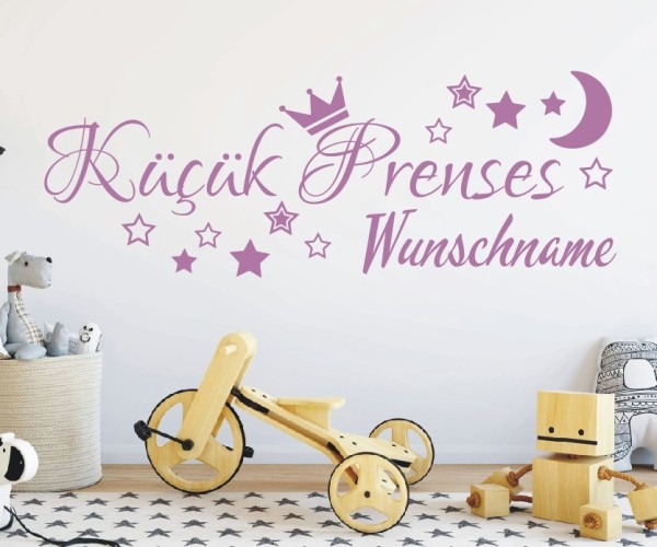 Wandtattoo | Kücük Prenses mit Wunschname für das Kinderzimmer | 5 | günstig kaufen.