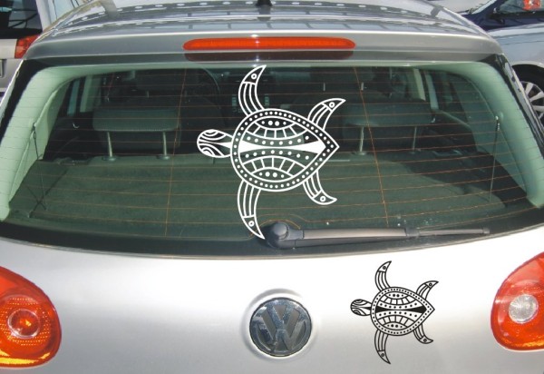 Aufkleber Maori – Schildkröte | Ein schönes Tiermotiv mit kunstvollen Linien aus der Kultur von Neuseeland | 2 | ✔Made in Germany  ✔Kostenloser Versand DE
