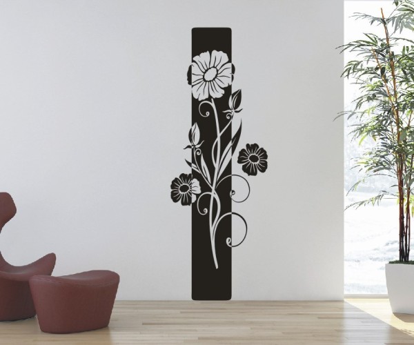 Wandtattoo Banner | Dekoratives Wandbanner mit Blumen, Blüten & Blumenranken | 42 | ✔Made in Germany  ✔Kostenloser Versand DE