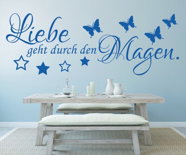 Wandtattoo Spruch | Liebe geht durch den Magen. | 5 | Schöne Wandsprüche für Küche und Esszimmer | ✔Made in Germany  ✔Kostenloser Versand DE