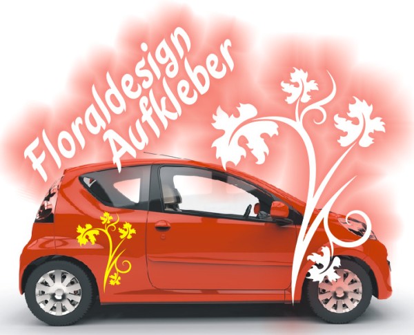 Aufkleber Blume | Schöne Motive mit Blüten und stilvollen Blumenranken als Autoaufkleber | 51 | ✔Made in Germany  ✔Kostenloser Versand DE