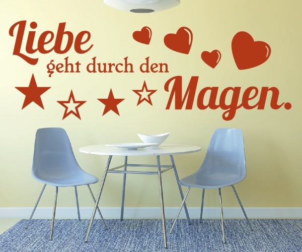Wandtattoo Spruch | Liebe geht durch den Magen. | 1 | Schöne Wandsprüche für Küche und Esszimmer | ✔Made in Germany  ✔Kostenloser Versand DE