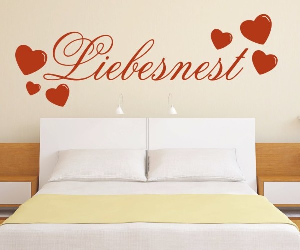 Wandtattoo Spruch | Liebesnest | 1 | Schöne Wandsprüche für das Schlafzimmer | ✔Made in Germany  ✔Kostenloser Versand DE
