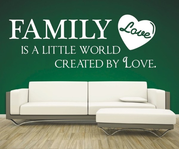 Wandtattoo Spruch | Family is a little world created by Love. | 5 | Schöne englische Wandsprüche für die Familie | ✔Made in Germany  ✔Kostenloser Versand DE