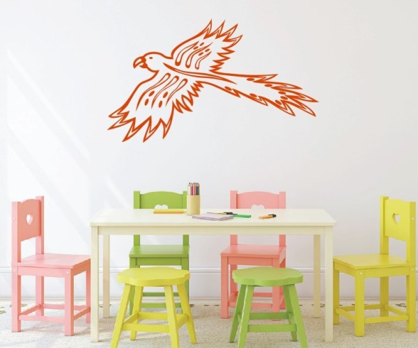 Wandtattoo Kinderzimmer | Ein fliegender Papagei | ✔Made in Germany  ✔Kostenloser Versand DE