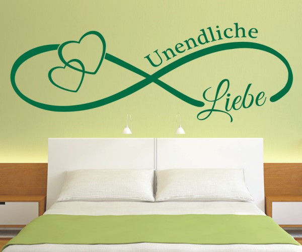 Wandtattoo Spruch | Unendlichzeichen Liebe | 4 | Schöne Wandsprüche für das Schlafzimmer | ✔Made in Germany  ✔Kostenloser Versand DE