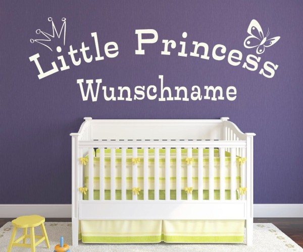 Wandtattoo | Little Princess mit Wunschname für das Kinderzimmer | 26 | günstig kaufen.