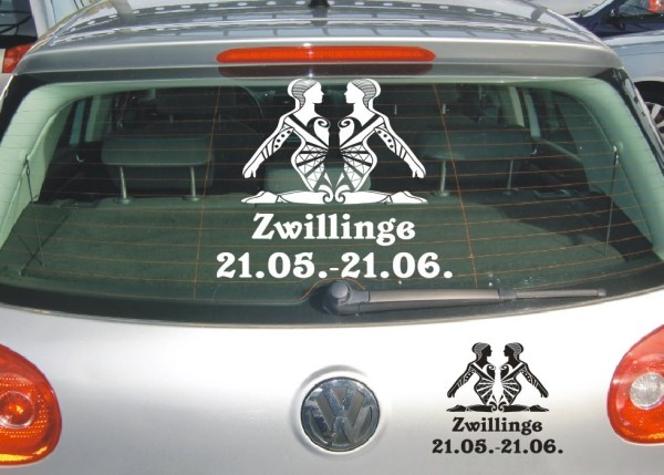 Aufkleber Sternzeichen Zwillinge | Dekoratives Horoskop-Motiv mit Datum | ✔Made in Germany  ✔Kostenloser Versand DE