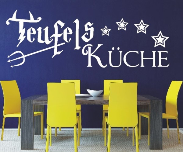 Wandtattoo Spruch | Teufels Küche | 2 | Schöne Wandsprüche für Küche und Esszimmer | ✔Made in Germany  ✔Kostenloser Versand DE