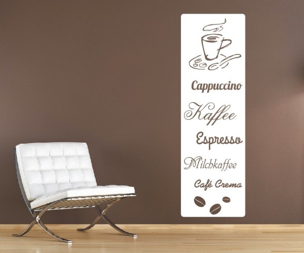 Wandtattoo Banner | Toller Wandbanner für die Küche mit Kaffeemotiven und Kaffeebohnen | 1 | ✔Made in Germany  ✔Kostenloser Versand DE