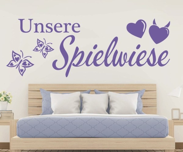 Wandtattoo Spruch | Unsere Spielwiese | 2 | Schöne Wandsprüche für das Schlafzimmer | ✔Made in Germany  ✔Kostenloser Versand DE