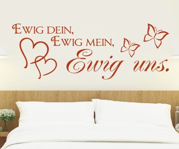 Wandtattoo Spruch | Ewig dein, Ewig mein, Ewig uns. | 5 | Schöne Wandsprüche für Liebe & Hochzeit | ✔Made in Germany  ✔Kostenloser Versand DE