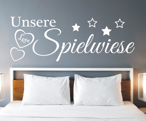 Wandtattoo Spruch | Unsere Spielwiese | 3 | Schöne Wandsprüche für das Schlafzimmer | ✔Made in Germany  ✔Kostenloser Versand DE