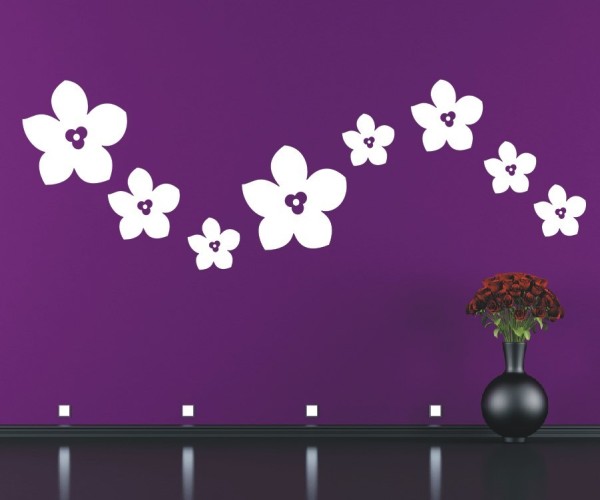 Wandtattoo | Mehrteilige Blumen Sets mit dekorativen Blüten | 8 Teile| Motiv 17 | ✔Made in Germany  ✔Kostenloser Versand DE