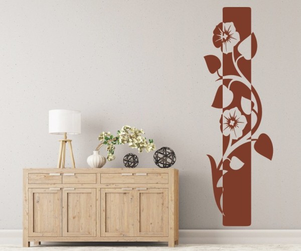 Wandtattoo Banner | Dekoratives Wandbanner mit Blumen, Blüten & Blumenranken | 67 | ✔Made in Germany  ✔Kostenloser Versand DE