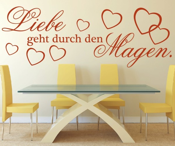 Wandtattoo Spruch | Liebe geht durch den Magen. | 2 | Schöne Wandsprüche für Küche und Esszimmer | ✔Made in Germany  ✔Kostenloser Versand DE