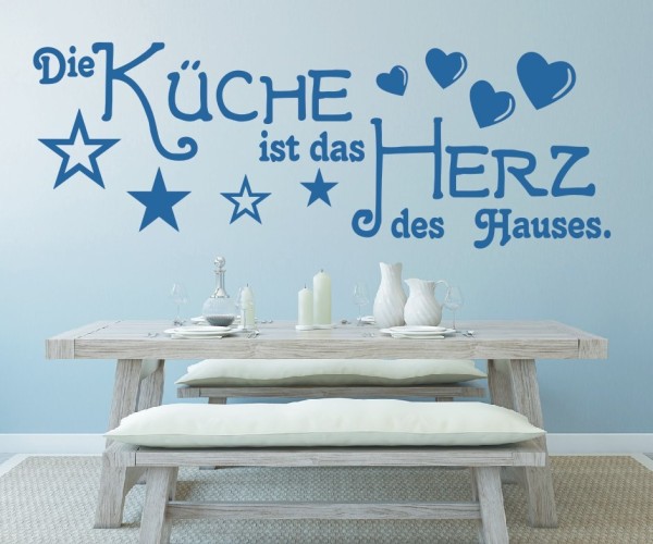 Wandtattoo Spruch | Die Küche ist das Herz des Hauses. | 6 | Schöne Wandsprüche für Küche und Esszimmer | ✔Made in Germany  ✔Kostenloser Versand DE
