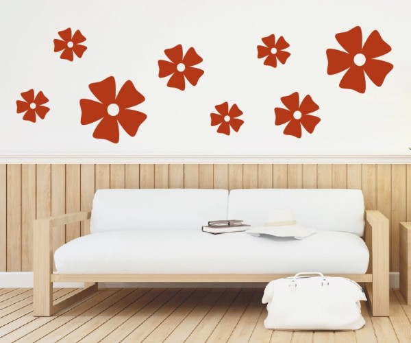 Wandtattoo | Mehrteilige Blumen Sets mit dekorativen Blüten | 8 Teile| Motiv 18 | ✔Made in Germany  ✔Kostenloser Versand DE