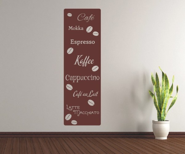 Wandtattoo Banner | Toller Wandbanner für die Küche mit Kaffeemotiven und Kaffeebohnen | 3 | ✔Made in Germany  ✔Kostenloser Versand DE