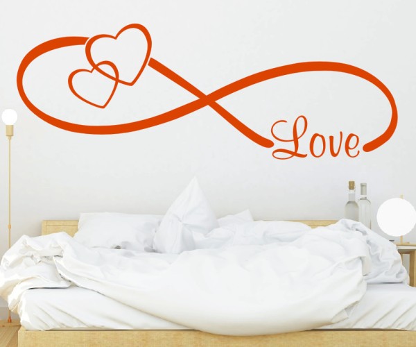 Wandtattoo Spruch | Unendlichzeichen Liebe | 1 | Schöne Wandsprüche für das Schlafzimmer | ✔Made in Germany  ✔Kostenloser Versand DE