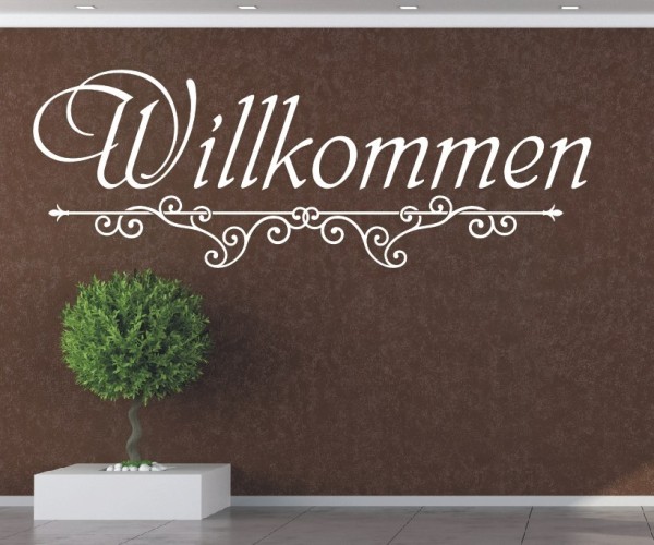 Wandtattoo Spruch | Willkommen | 8 | Schöne Wandsprüche für den Flur | ✔Made in Germany  ✔Kostenloser Versand DE