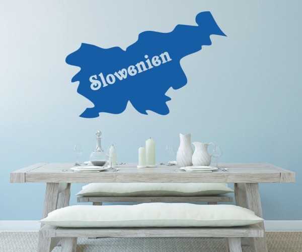 Wandtattoo Landkarte von Slowenien | Mit Schriftzug Slowenien als Silhouette | ✔Made in Germany  ✔Kostenloser Versand DE