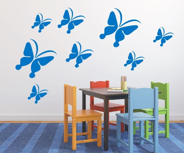Wandtattoo | Mehrteilige Sets mit schönen Schmetterlingen | 8 Teile| Motiv 7 | ✔Made in Germany  ✔Kostenloser Versand DE