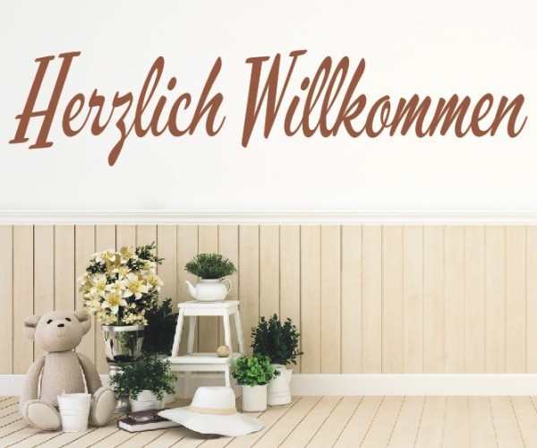 Wandtattoo Spruch | Herzlich Willkommen | 14 | Schöne Wandsprüche für den Flur | ✔Made in Germany  ✔Kostenloser Versand DE