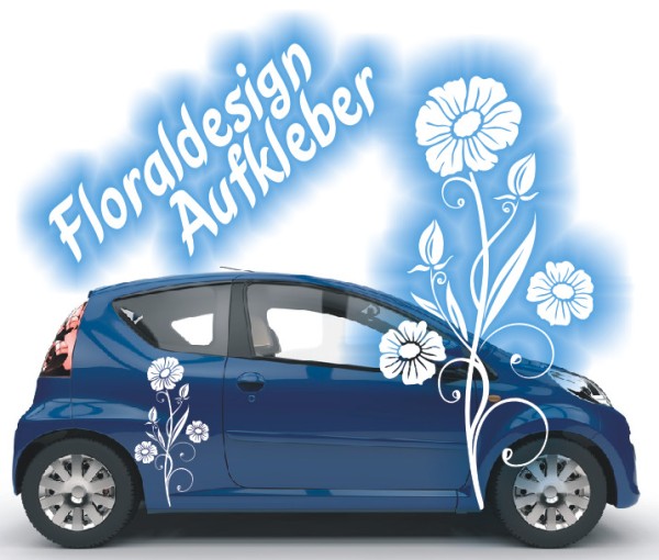 Aufkleber Blumenranke | Schönes verschnörkeltes Motiv mit Blüten als Autoaufkleber | 6 | ✔Made in Germany  ✔Kostenloser Versand DE
