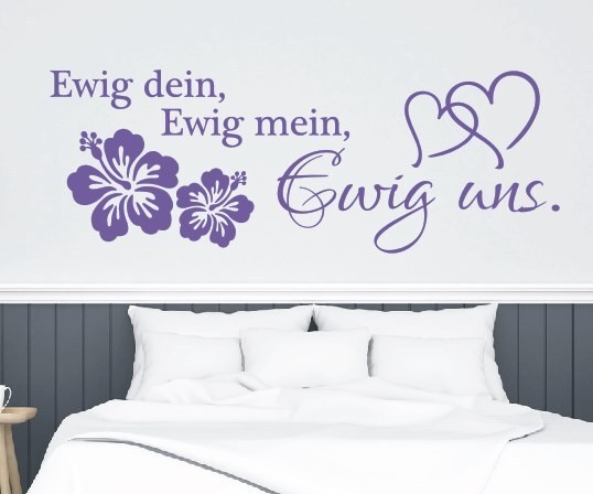 Wandtattoo Spruch | Ewig dein, Ewig mein, Ewig uns. | 3 | Schöne Wandsprüche für Liebe & Hochzeit | ✔Made in Germany  ✔Kostenloser Versand DE