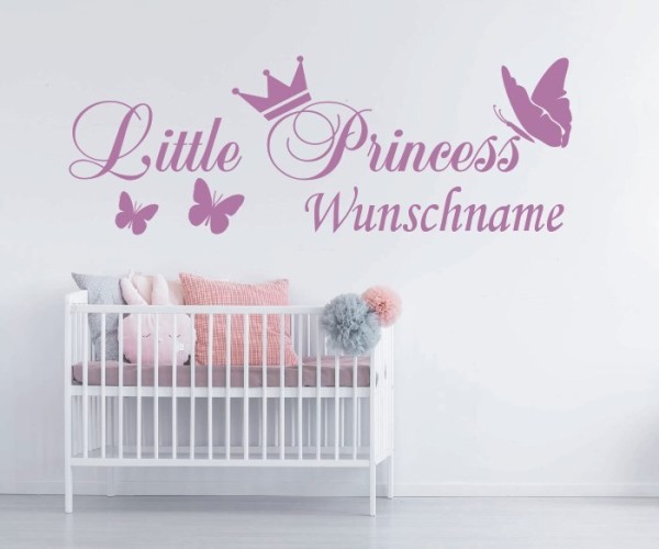 Wandtattoo | Little Princess mit Wunschname für das Kinderzimmer | 12 | günstig kaufen.