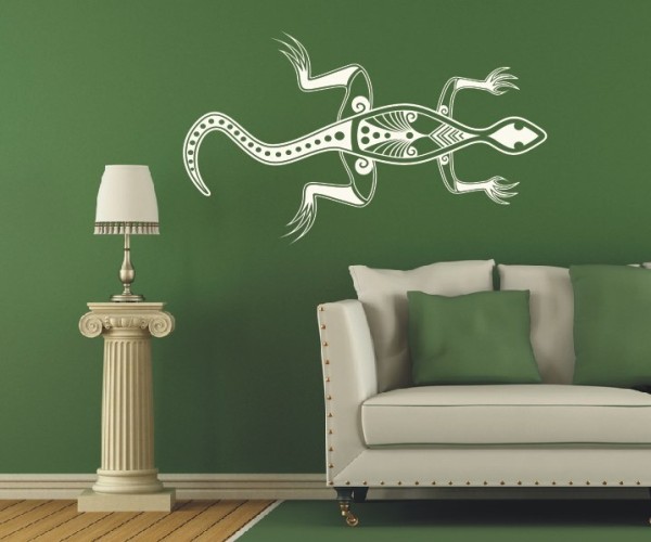 Wandtattoo Maori – Eidechse / Gecko | Ein schönes Tiermotiv mit kunstvollen Linien aus der Kultur von Neuseeland | 7 | ✔Made in Germany  ✔Kostenloser Versand DE