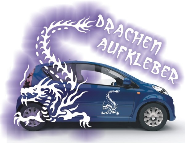 Aufkleber Chinesischer Drachen | Ein tolles fernöstliches Motiv z.B. als Autoaufkleber | 2 | ✔Made in Germany  ✔Kostenloser Versand DE