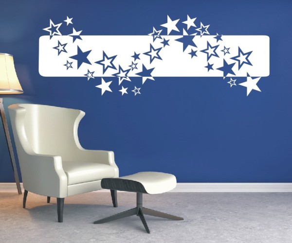 Wandtattoo Banner | Schöner Wandbanner mit Sternen für z.B. das Kinderzimmer | 5 | ✔Made in Germany  ✔Kostenloser Versand DE