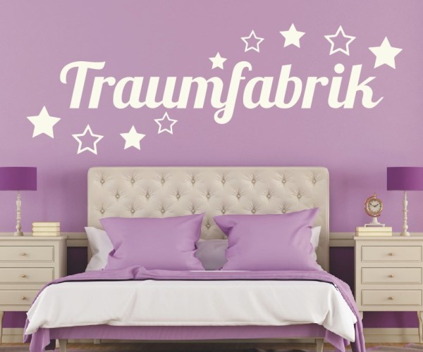 Wandtattoo Spruch | Traumfabrik | 4 | Schöne Wandsprüche für das Schlafzimmer | ✔Made in Germany  ✔Kostenloser Versand DE