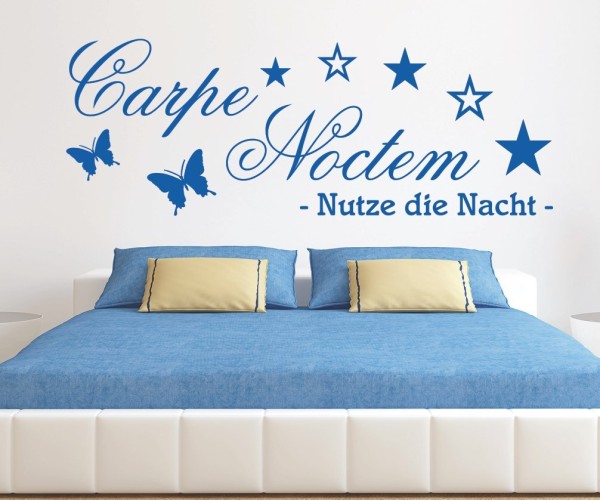Wandtattoo Spruch | Carpe Noctem - Nutze die Nacht | 1 | Schöne Wandsprüche für das Schlafzimmer | ✔Made in Germany  ✔Kostenloser Versand DE