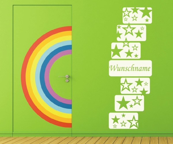 Wandtattoo - Banner mit Wunschnamen für das Kinderzimmer | 12 | ✔Made in Germany  ✔Kostenloser Versand DE