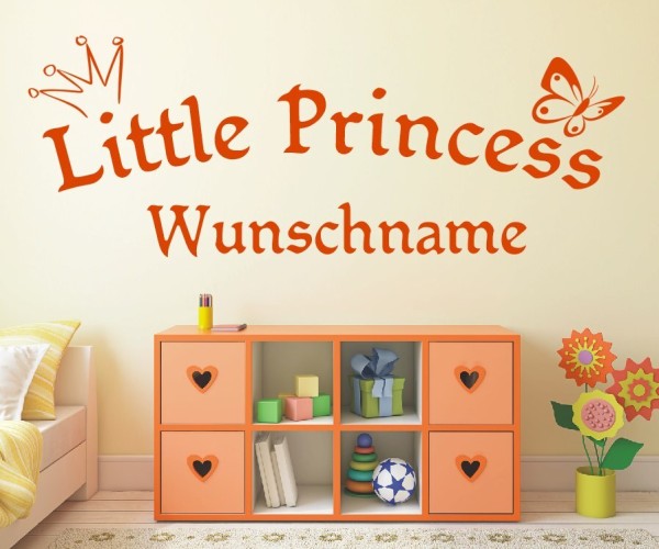Wandtattoo | Little Princess mit Wunschname für das Kinderzimmer | 17 | günstig kaufen.