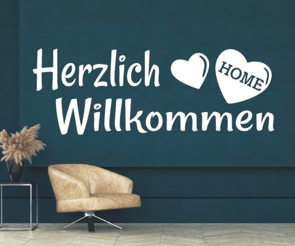 Wandtattoo Spruch | Herzlich Willkommen | 25 | Schöne Wandsprüche für den Flur | ✔Made in Germany  ✔Kostenloser Versand DE