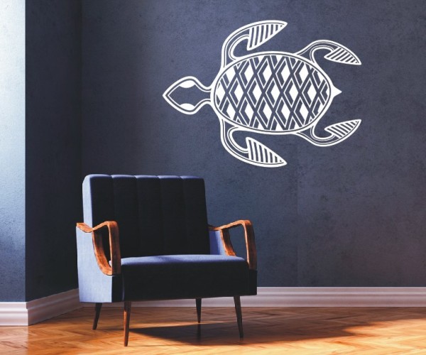 Wandtattoo Maori – Schildkröte | Ein schönes Tiermotiv mit kunstvollen Linien aus der Kultur von Neuseeland | 10 | ✔Made in Germany  ✔Kostenloser Versand DE