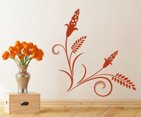 Wandtattoo Blume | Tolles Motiv mit schönen Blüten und dekorativen Blumenranken | 28