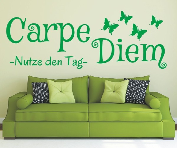 Wandtattoo Spruch | Carpe Diem - Nutze den Tag | 14 | ✔Made in Germany  ✔Kostenloser Versand DE