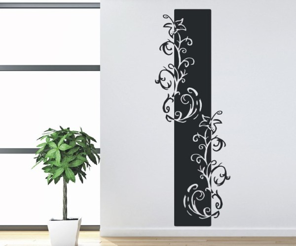 Wandtattoo Banner | Dekoratives Wandbanner mit Blumen, Blüten & Blumenranken | 108 | ✔Made in Germany  ✔Kostenloser Versand DE