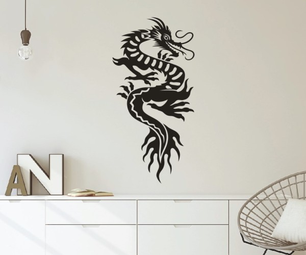 Wandtattoo Chinesische Drachen | Eine tolle fernöstliche Kunst aus China an der Wand | 43 | ✔Made in Germany  ✔Kostenloser Versand DE