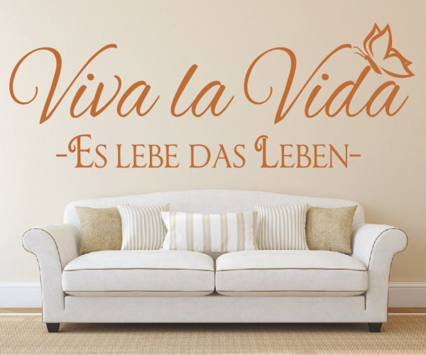 Wandtattoo Spruch | Viva la Vida! - Es lebe das Leben | 4 | ✔Made in Germany  ✔Kostenloser Versand DE