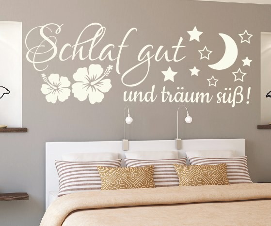 Wandtattoo Spruch | Schlaf gut und träume süß! | 5 | Schöne Wandsprüche für das Schlafzimmer oder das Kinderzimmer | ✔Made in Germany  ✔Kostenloser Versand DE