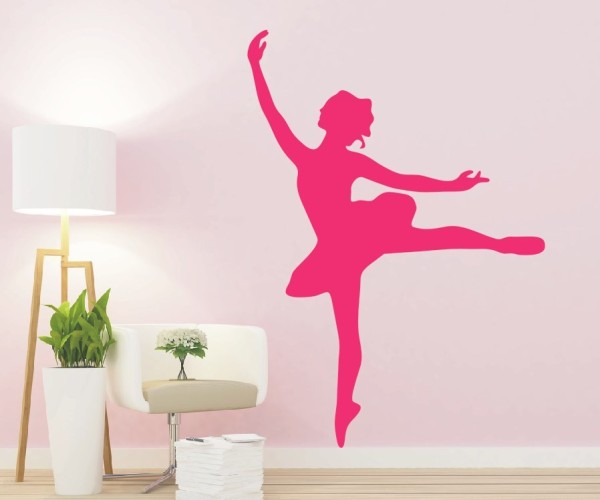Wandtattoo Sportschatten | Eine Ballerina beim Ballett am tanzen als Silhouette günstig kaufen